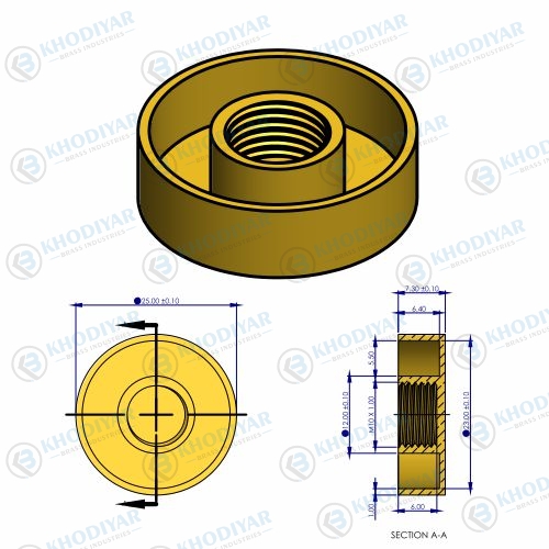 END CAP 25 MM BRASS